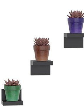 New 3-Pack Small Floating Shelves for Wall, Plastic Black Shelf 4 Inch